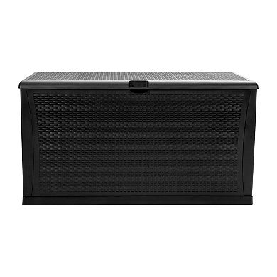 Flash Furniture 120 Gallon Plastic Deck Box for Outdoor Patio Storage & Deck Organization