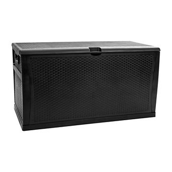 Flash Furniture 120 Gallon Plastic Deck Box for Outdoor Patio Storage & Deck Organization