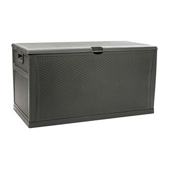 Flash Furniture 120 Gallon Plastic Deck Box for Outdoor Patio Storage & Deck Organization