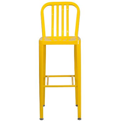 Flash Furniture 30'' High Metal Indoor-Outdoor Barstool with Vertical Slat Back