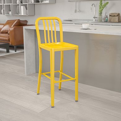 Flash Furniture 30'' High Metal Indoor-Outdoor Barstool with Vertical Slat Back