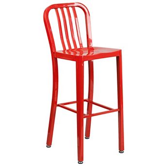 Flash Furniture 30'' High Metal Indoor-Outdoor Barstool with Vertical Slat Back