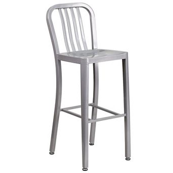 Flash Furniture 30'' High Metal Indoor-Outdoor Barstool with Vertical Slat Back