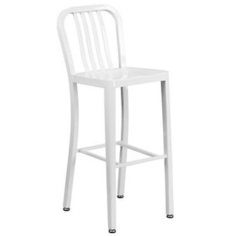 Flash Furniture 30'' High Metal Indoor-Outdoor Barstool with Vertical Slat Back
