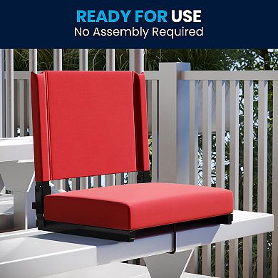 Flash Furniture 500 lb. Rated Lightweight Stadium Chair-Handle-Padded Seat