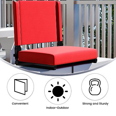 Flash Furniture 500 lb. Rated Lightweight Stadium Chair-Handle-Padded Seat