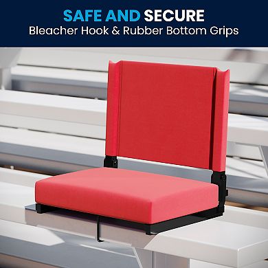 Flash Furniture 500 lb. Rated Lightweight Stadium Chair-Handle-Padded Seat