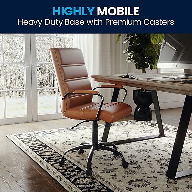 Flash Furniture Mid-Back Executive Swivel Office Chair with Metal Frame/Arms