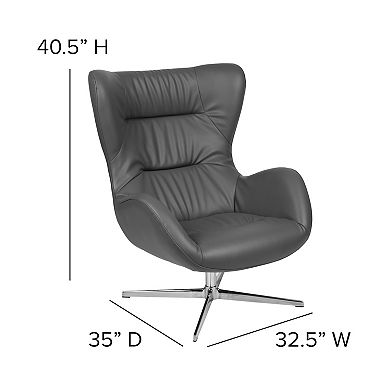 Flash Furniture Home and Office Retro Swivel Wing Accent Chair