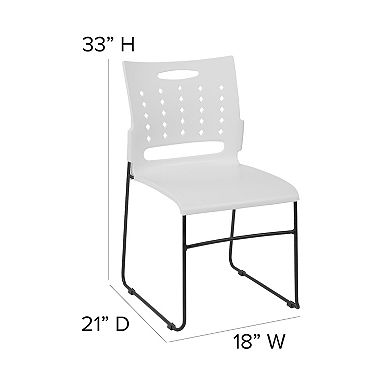 Flash Furniture 881 lb. Capacity Sled Base Stack Chair with Carry Handle and Air-Vent Back