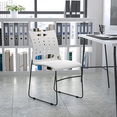 Flash Furniture 881 lb. Capacity Sled Base Stack Chair with Carry Handle and Air-Vent Back