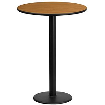 Flash Furniture 24'' Round Laminate Table Top with 18'' Round Bar Height Table Base