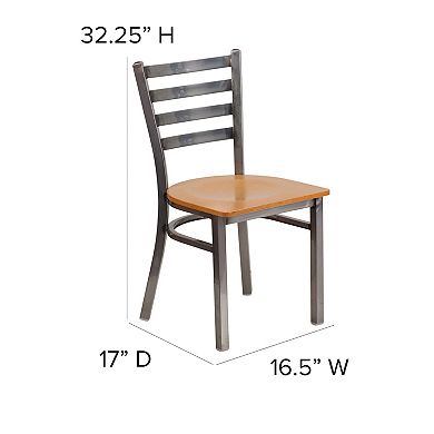 Flash Furniture Clear Coated Ladder Back Metal Restaurant Chair