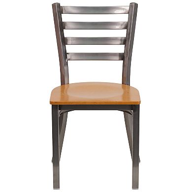 Flash Furniture Clear Coated Ladder Back Metal Restaurant Chair