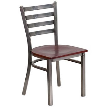 Flash Furniture Clear Coated Ladder Back Metal Restaurant Chair