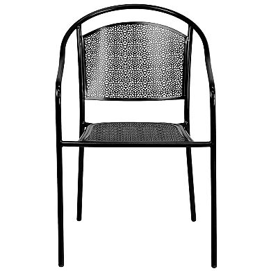 Flash Furniture Indoor-Outdoor Steel Patio Arm Chair with Round Back