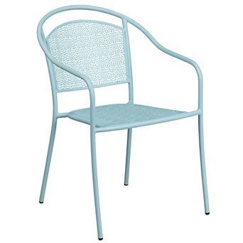 Flash Furniture Indoor-Outdoor Steel Patio Arm Chair with Round Back