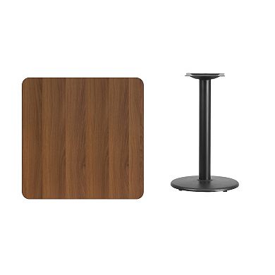 Flash Furniture 30'' Square Laminate Table Top with 18'' Round Table Height Base
