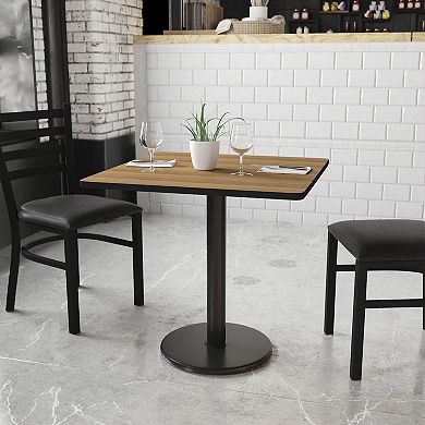 Flash Furniture 30'' Square Laminate Table Top with 18'' Round Table Height Base