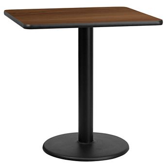 Flash Furniture 30'' Square Laminate Table Top with 18'' Round Table Height Base