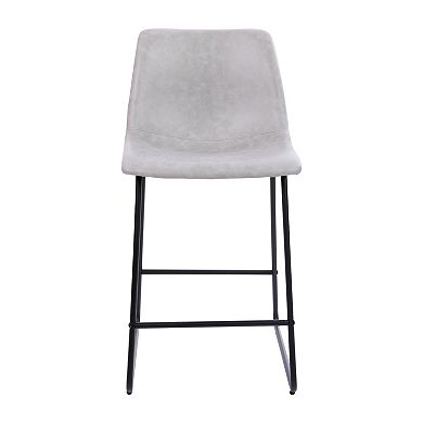 Flash Furniture 24 inch LeatherSoft Counter Height Barstools, Set of 2