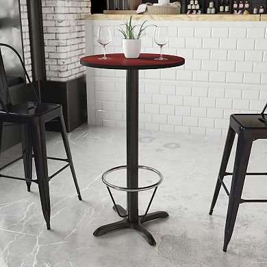 Flash Furniture 24'' Round Laminate Table Top with 22'' x 22'' Bar Height Table Base
