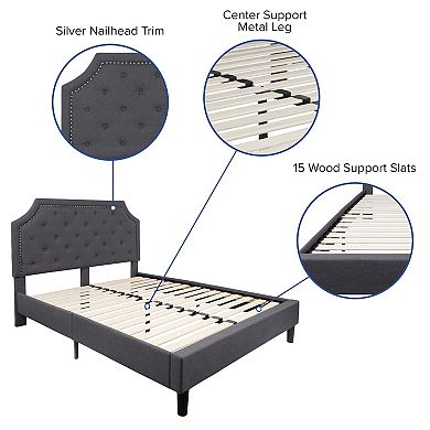 Flash Furniture Tufted Platform Bed with 10 Inch Pocket Spring Mattress