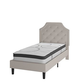 Flash Furniture Tufted Platform Bed with 10 Inch Pocket Spring Mattress