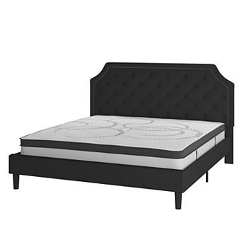 Flash Furniture Tufted Platform Bed with 10 Inch Pocket Spring Mattress