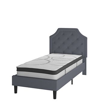 Flash Furniture Tufted Platform Bed with 10 Inch Pocket Spring Mattress