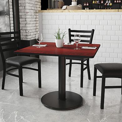 Flash Furniture 36'' Square Laminate Table Top with 24'' Round Table Height Base