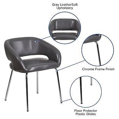 Flash Furniture Contemporary LeatherSoft Side Reception Chair with Chrome Legs