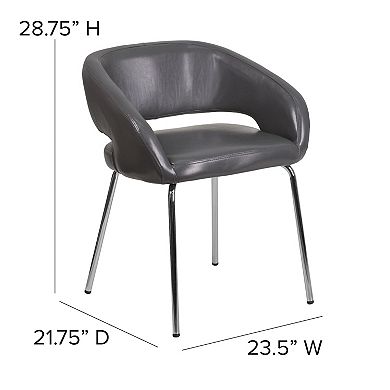 Flash Furniture Contemporary LeatherSoft Side Reception Chair with Chrome Legs