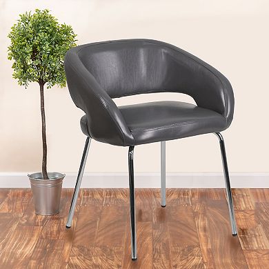 Flash Furniture Contemporary LeatherSoft Side Reception Chair with Chrome Legs