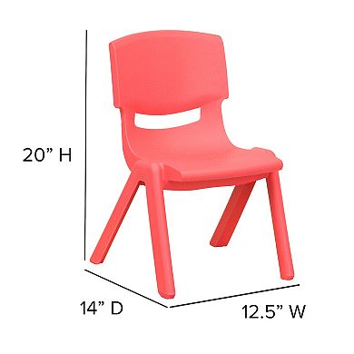 Flash Furniture 4 Pack Plastic Stackable Pre-K/School Chairs with 10.5"H Seat