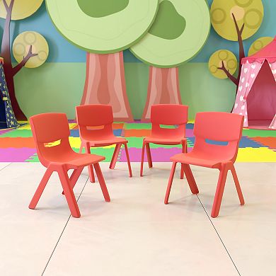 Flash Furniture 4 Pack Plastic Stackable Pre-K/School Chairs with 10.5"H Seat