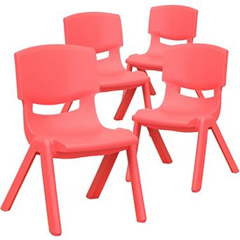 Flash Furniture 4 Pack Plastic Stackable Pre-K/School Chairs with 10.5"H Seat