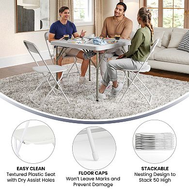 Flash Furniture Plastic Folding Chair 650LB Weight Capacity - Event Chair