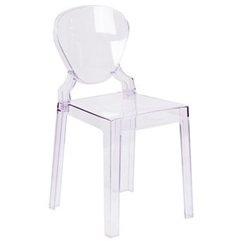 Flash Furniture Ghost Chair with Tear Back in Transparent Crystal - Wedding Chairs
