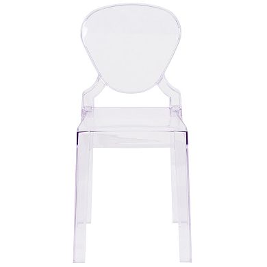 Flash Furniture Ghost Chair with Tear Back in Transparent Crystal - Wedding Chairs