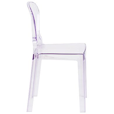 Flash Furniture Ghost Chair with Tear Back in Transparent Crystal - Wedding Chairs