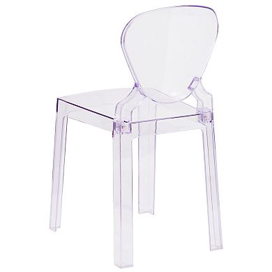 Flash Furniture Ghost Chair with Tear Back in Transparent Crystal - Wedding Chairs