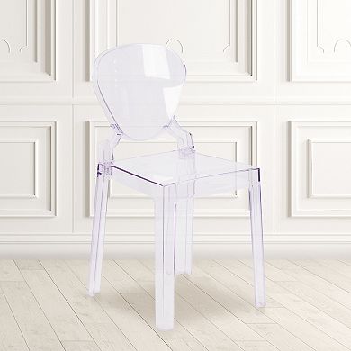 Flash Furniture Ghost Chair with Tear Back in Transparent Crystal - Wedding Chairs