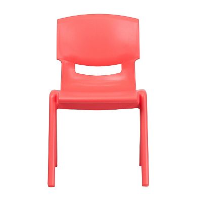 Flash Furniture 4 Pack Plastic Stack School Chair with 15.5"H Seat, 3rd-7th School Chair
