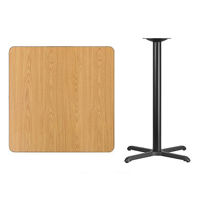 Flash Furniture 36'' Square Laminate Table Top with 30'' x 30'' Bar Height Table Base