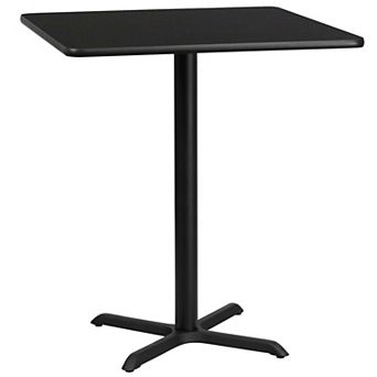 Flash Furniture 36'' Square Laminate Table Top with 30'' x 30'' Bar Height Table Base