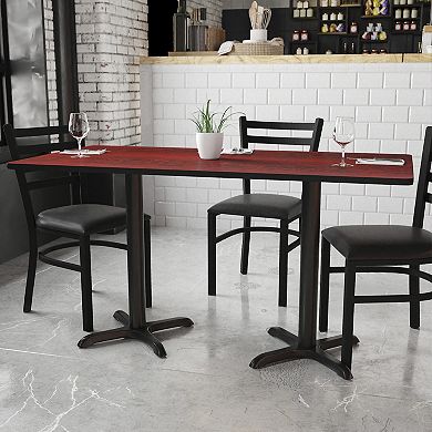 Flash Furniture 30'' x 60'' Rectangular Laminate Table Top with 22'' x 22'' Table Height Bases