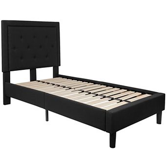 Flash Furniture Panel Button Tufted Upholstered Platform Bed Frame - No Box Spring Required