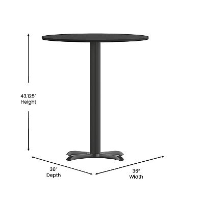 Flash Furniture 36'' Round Laminate Table Top with 30'' x 30'' Bar Height Table Base