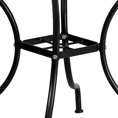 Flash Furniture 35.5'' Square Indoor-Outdoor Steel Patio Table Set with 4 Round Back Chairs